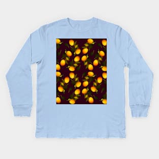 Seamless watercolour lemon pattern Kids Long Sleeve T-Shirt